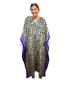 Women's Beige & Black Circle Print Boho Maxi Kaftan – Handmade Summer Caftan Dress L-2X