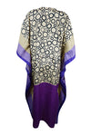 Womens Maxi Kaftan, Beige, Black Circle Print Caftan, Housedress, Beach Coverup Caftan L-2X
