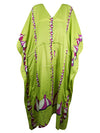Womens Maxi Kaftan, Lime Green Ballerina Caftan, Housedress, Beach Coverup, Summer Caftan L-2X
