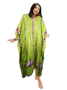  Women's Lime Green Ballerina Boho Maxi Kaftan – Handmade Summer Caftan Dress L-2X