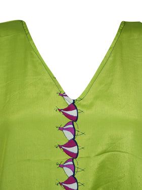 Womens Maxi Kaftan, Lime Green Ballerina Caftan, Housedress, Beach Coverup, Summer Caftan L-2X