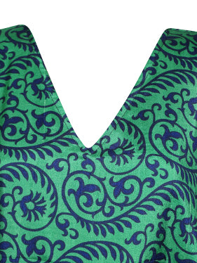 Womens Maxi Kaftan, Sea Green Caftan, Housedress, Beach Coverup, Summer Boho Caftan  L-2X
