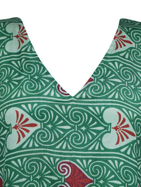 Womens Maxi Kaftan, St Patrick Green Caftan, Housedress, Beach Coverup, Summer Boho Caftan L-2X