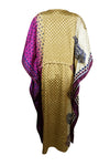 Womens Maxi Kaftan, Antique Gold Paisley Caftan, Housedress, Beach Coverup, Summer Boho Caftan L-2X