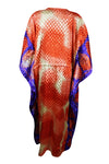 Womens Maxi Kaftan, Orange , Purple Dot Caftan Housedress, Beach Coverup, Summer Boho Caftan L-2X