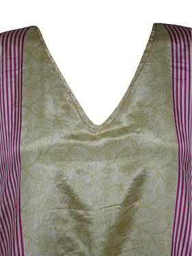 Boho Maxi Kaftan Pink, Beige Paisley Stylish Caftan Housedress Beach Coverup Summer Boho Caftan L-2X
