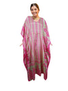 Women's Pink & Beige Paisley Boho Maxi Kaftan – Handmade Stylish Caftan Dress L-2X