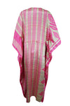 Boho Maxi Kaftan Pink, Beige Paisley Stylish Caftan Housedress Beach Coverup Summer Caftan L-2X