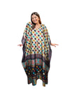 Women's Bohemian Colorful Polka Dot Maxi Kaftan – Handmade Flowing Caftan Dress L-2X