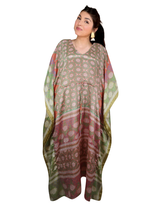 Women's Bohemian Vacation Maxi Kaftan – Handmade Flowy Caftan Dress for Beach L-2X