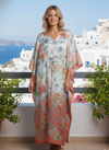 Women’s Summer Rose Boho Maxi Kaftan – Handmade Flowy Beach Dress & Resort Wear L-2X