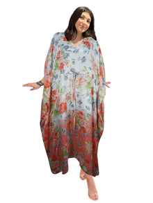  Women's Summer Rose Boho Maxi Kaftan – Handmade Flowy Beach Dress & Resort Wear L-2X
