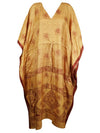 Women Boho Beach Kaftan, Marmalade Orange Maxi Caftan,  L-2X