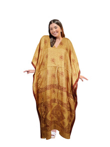  Women Boho Beach Kaftan, Marmalade Orange Maxi Caftan,  L-2X