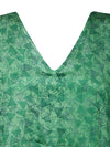 Women's Mint Green Silk Maxi Kaftan – Boho Summer Beach Dress, L-2X