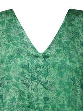 Women's Mint Green Silk Maxi Kaftan – Boho Summer Beach Dress, L-2X