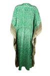 Boho Summer Maxi Kaftan, Mint Green Beach Silk Caftan Dress, L-2X