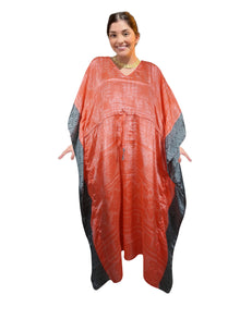  Women's Red & Gray Kaftan – Stylish Boho Summer Beach Cover-Up  L-2X