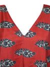 Womens Summer Kaftan, Sunset Red Boho Beach Caftan Dress, L-2X