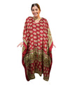 Women's Rose Red & Beige Maxi Kaftan – Stylish Summer Beach Caftan L-2X