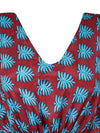 Summer Printed Kaftan, Blue Red Maxi Kaftan Dress, Housedress L-2X