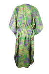 Boho Summer Maxi Kaftan For Women's Green, Purple Tie Print Caftan Dress L-2X