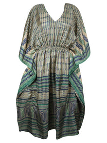  Boho Summer Maxi Kaftan For Women's Green, Gray  Floral Print Caftan Dress L-2X