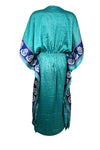 Boho Summer Maxi Kaftan For Women, See Green, Floral Print Caftan Dress L-2X