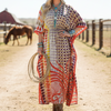 Women’s Purple & Red Floral Maxi Kaftan Dress – Boho Summer Caftan L-2X