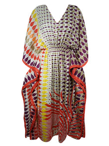  Boho Summer Maxi Kaftan For Women, Purple ,Red Floral Print Caftan Dress L-2X