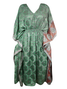  Boho Summer Maxi Kaftan For Women, Sage Green Floral Caftan Dress L-2X
