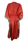 Boho Summer Maxi Kaftan For Women Red, Beach Wear Caftan Dress L-2X
