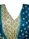 Boho Summer Maxi Kaftan For Women Pacific Blue Floral Caftan Dress L-2X