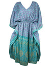 Boho Summer Maxi Kaftan For Women, Light Purple, Floral Beach Wear Caftan  L-2X