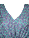 Boho Summer Maxi Kaftan For Women, Light Purple, Floral Beach Wear Caftan  L-2X
