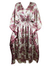 Boho Summer Maxi Kaftan For Women White, Pink, Floral Beach Wear Caftan L-2X