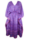 Boho Summer Maxi Kaftan For Women Grape Purple, Beach Wear Caftan Dress L-2X