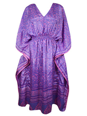 Boho Summer Maxi Kaftan For Women Grape Purple, Beach Wear Caftan Dress L-2X