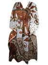 Boho Summer Maxi Kaftan For Women White, Brown, Floral Beach Wear Caftan L-2X