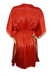 Red Beach Cover-up Short Kaftan Dress Summer Dresses One size