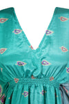 Women's Sea Blue Kaftan, Recycle Silk Tunic Kaftan, Oversized Caftan dress One size