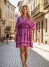 Women’s Orchid Purple Boho Maxi Kaftan – Elegant Summer Caftan Dress SML