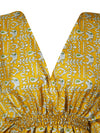 Women Summer Beach Kaftan Dress Stylish Yellow Resort Wear Caftan Dresses SML