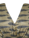 Women's Beige Floral Kaftan – Stylish Recycled Silk Boho Tunic Dress, SML