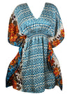 Women's Stylish Dark Blue, Kaftan, Recycle Silk Tunic Kaftan, SML