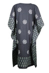 Womens Kimono Kaftan Dress, Travel, Lounge wear, Black, Short Cotton Dress One size