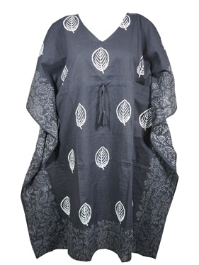 Womens Summer Midi Cotton Kaftan Dress, Beach, Black Mummuu Dresses S/M/L