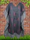 Womens Kimono Kaftan Dress, Travel, Lounge wear, Black, Short Cotton Dress, One size