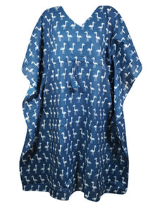  Boho Cotton Summer Kaftan Dress Muumuu Printed Midi Caftan, Beach Dresses S/M/L