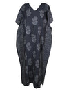 Womens Kaftan Maxi Dress, Travel Kaftan, Black Kimono Summer Dresses S/M/L